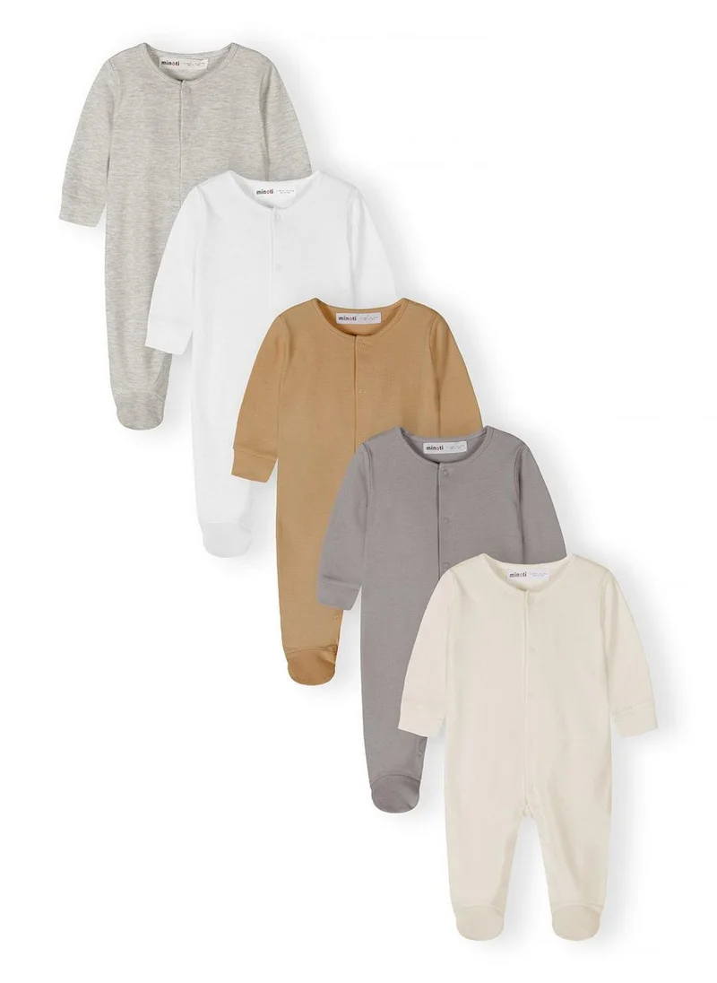 MINOTI Baby sleepsuit cotton grey long sleeve 0-24 months